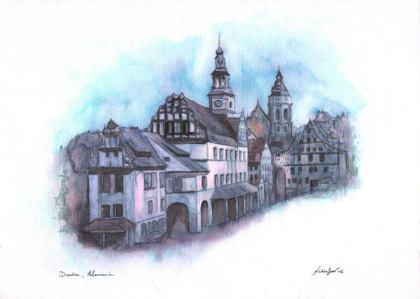 Dreden, Alemania 1 Watercolour Paper Landscaping