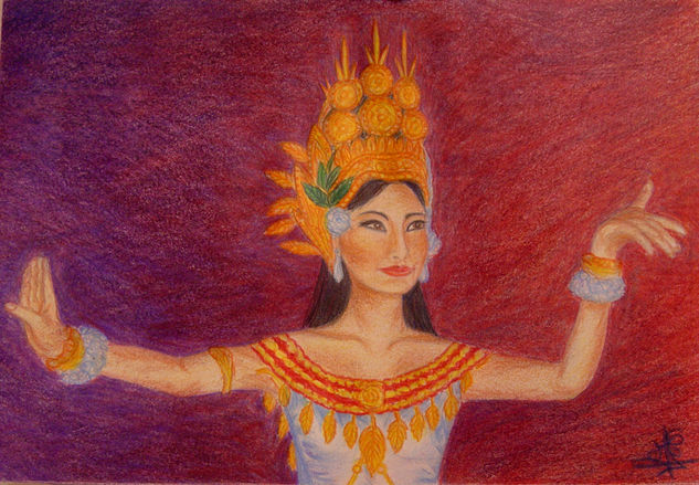 Danseuse Thaïlandaise Lápiz (a color) Papel