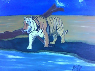 Buscando vida Oil Canvas Animals