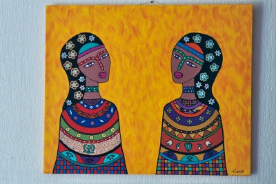 les siamoises Acrylic Canvas Figure Painting