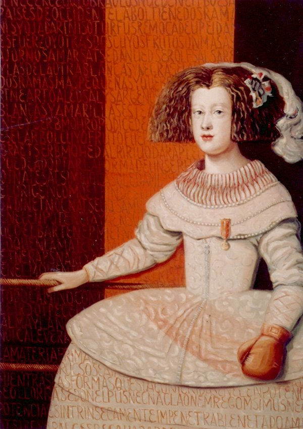 Infanta con guante y pastel de nata