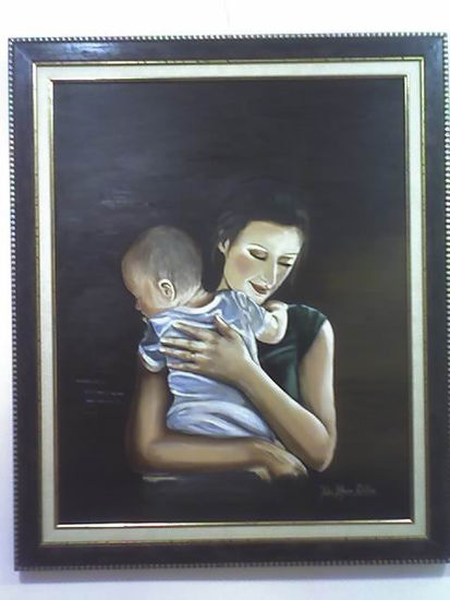 Maternidad Óleo Lienzo Retrato