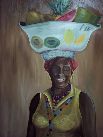 Palenquera 5 Oil Canvas Portrait