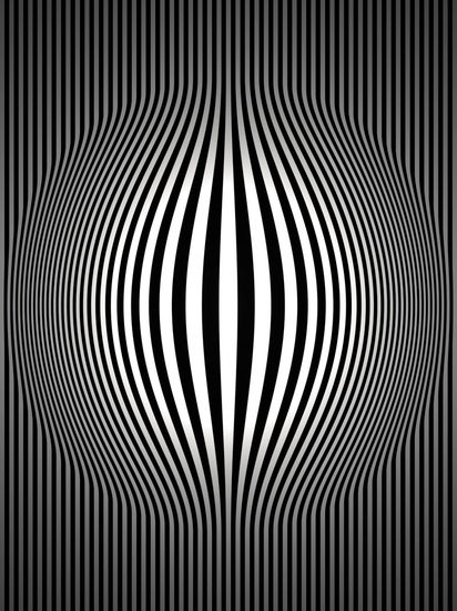 Op Art Bulging Vertical Stripes Black and White Two 