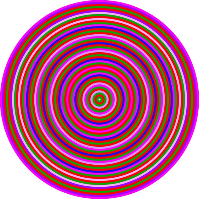 Op Art Homage to CT Multicolor Concentric Circles Two