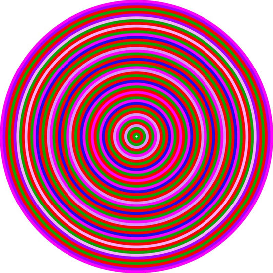 Op Art Homage to CT Multicolor Concentric Circles Two 