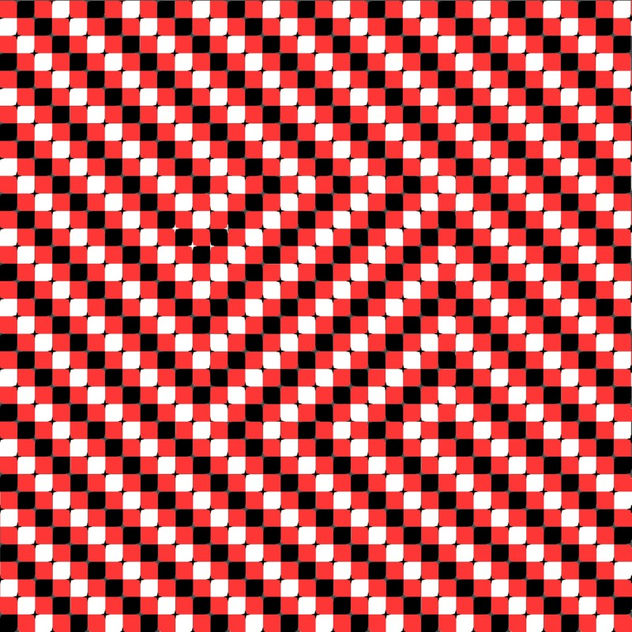 Op Art Motion Illusion Red Black and White