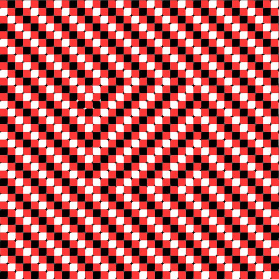 Op Art Motion Illusion Red Black and White 