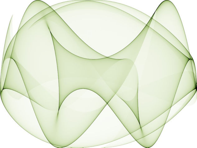 Op Art Sine Curves Two Green 