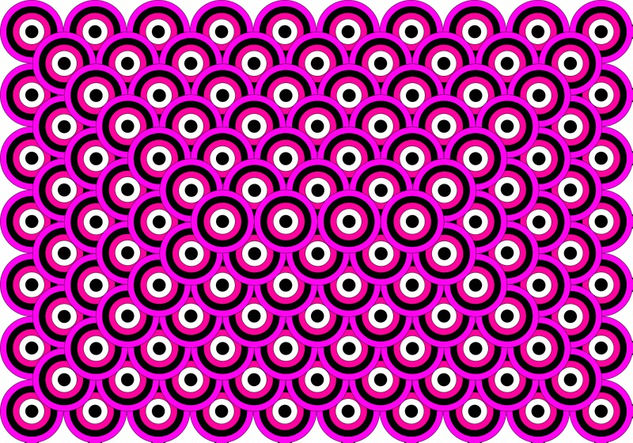 Op Art Thousand Eyes Purple White Black with Stroke 