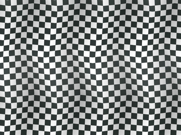 Op Art Waved Checkerboard Black and White One
