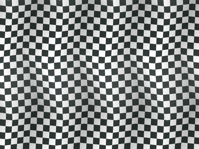 Op Art Waved Checkerboard Black and White One 