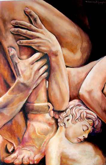 Eros y Thanatos Oil Canvas Figure Painting