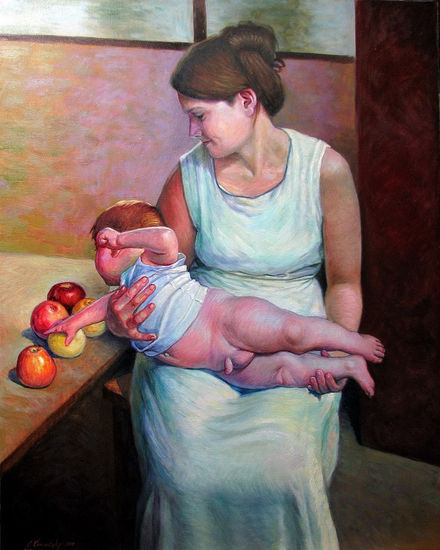 Mother and child Oil Canvas Others