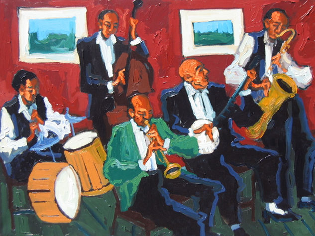 The Jazz Club Oil Canvas