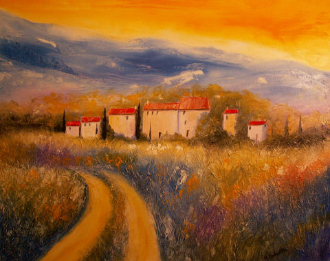 Hameau du Luberon Oil Canvas