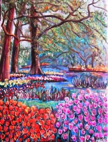 "tulipanes en el...