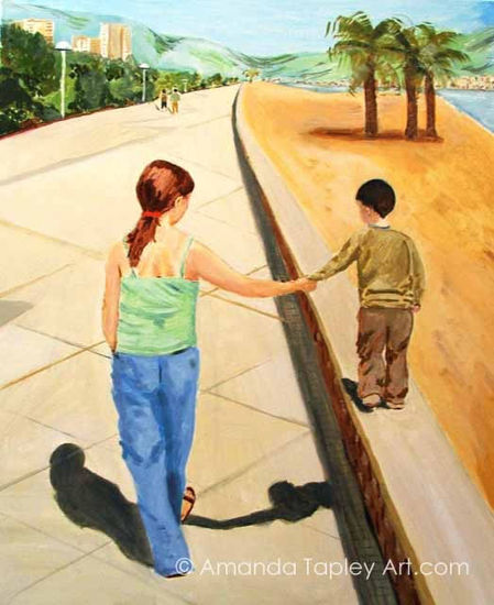 Can I walk on the wall Acrylic Canvas Figure Painting