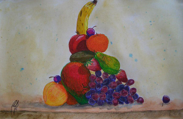 Frutas Mixed media Card Still Life Paintings