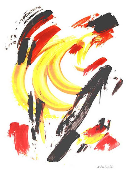 Burning banana Acrílico Papel Otros