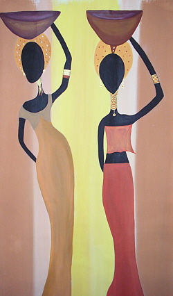 Hermanas Africanas Acrylic Canvas