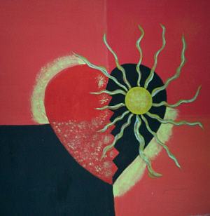 Corazon partido Acrylic Canvas Landscaping