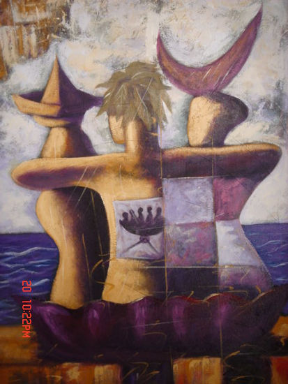 Serie "Memorias del Caribe" Oil Canvas Figure Painting