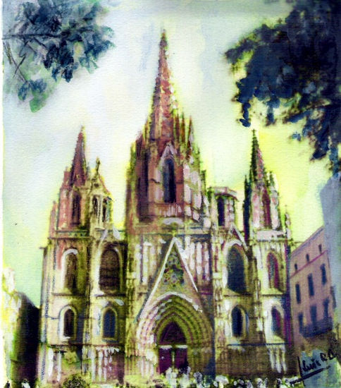 Catedral (Barcelona) Watercolour Paper Landscaping