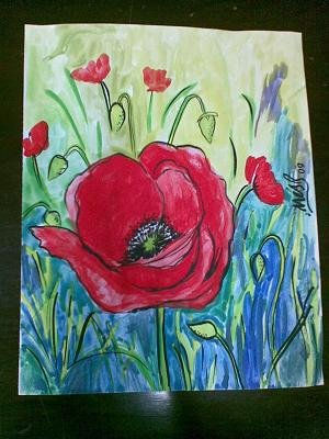 amapola...romantica amapola... Watercolour Paper Floral Painting