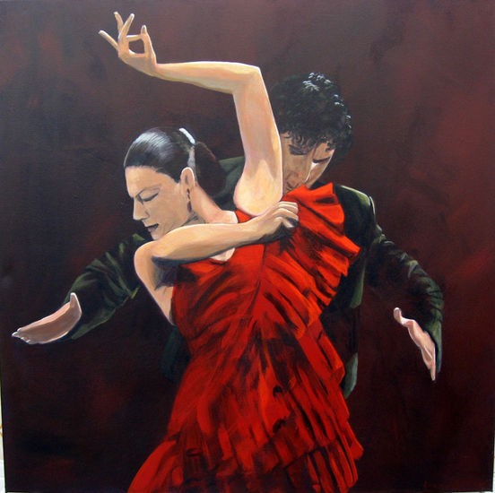 Flamenco Acrylic Canvas Figure Painting