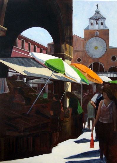 Market in Venice Acrílico Lienzo Paisaje