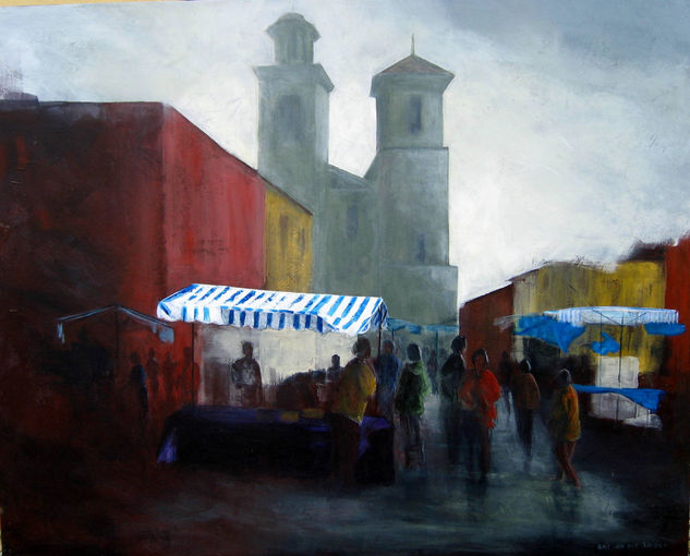 Market after the rain Acrylic Panel Landscaping