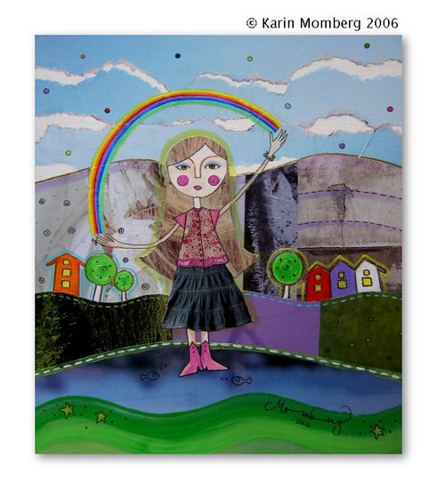 Rainbow Girl Papel Figura