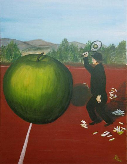 la pomme de Magritte - la manzana de Magritte Oil Canvas Others