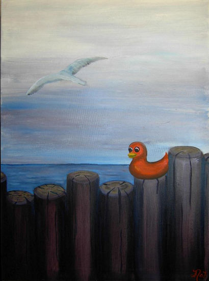 Patito rojo de goma II Oil Canvas Others