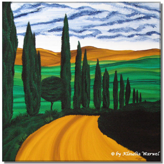 A long the Path Acrylic Canvas Landscaping