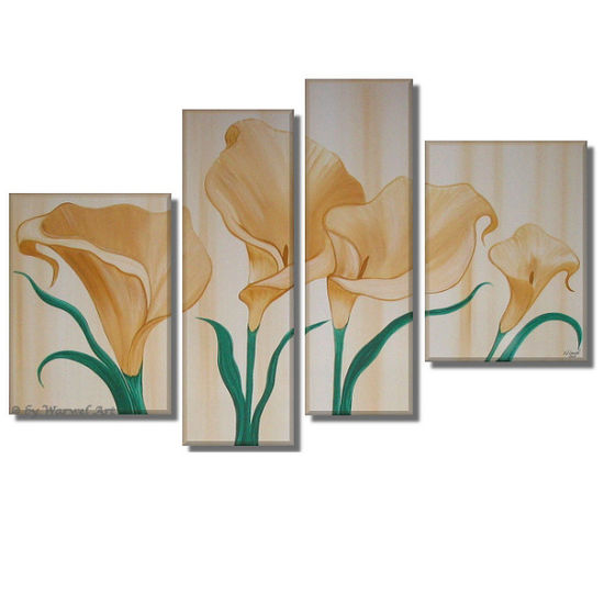 Cream Calla Acrylic Canvas Floral Painting