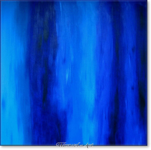 Blue Cascade Oil Canvas Marine Painting