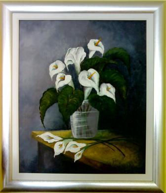 Copos de Leite Oil Canvas Floral Painting