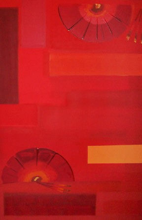 Sol rojo Oil Canvas Others