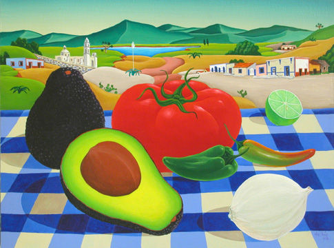 Guacamole Acrylic Canvas Still Life Paintings