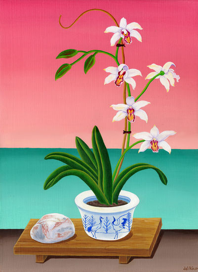 Jan's Orchid Acrylic Canvas Floral Painting