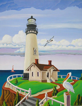 Pigeon Point Lighthouse Acrylic Canvas Marine Painting