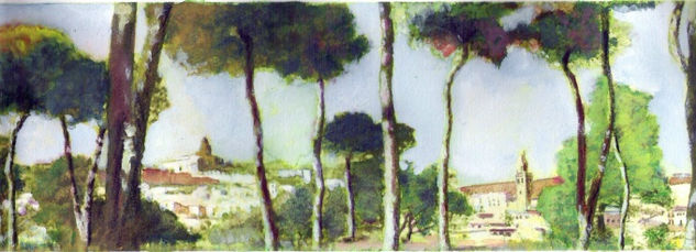 Paisaje de Alcalá Mixed media Paper Landscaping