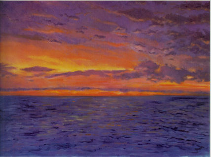 Anochecer sobre el mar