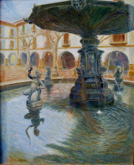 Fuente de la plazuela de Bejar,Ciudad Rodrigo Oil Panel Landscaping