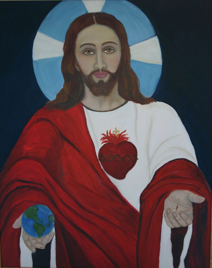 Corazón de Jesús Oil Canvas