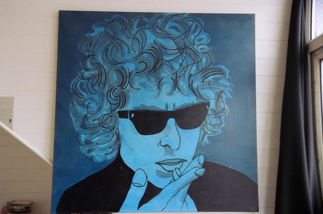 Bob Dylan Media Mixta Lienzo