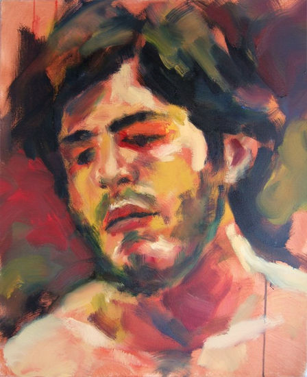 Jeune homme brun Oil Canvas Portrait