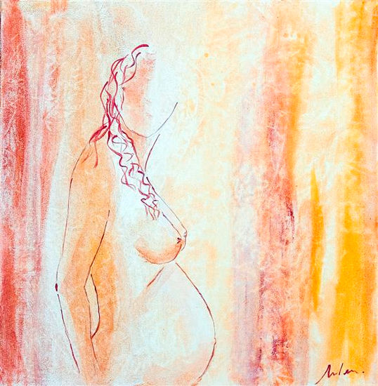 Pregnancy Acrylic Canvas Nude Paintings